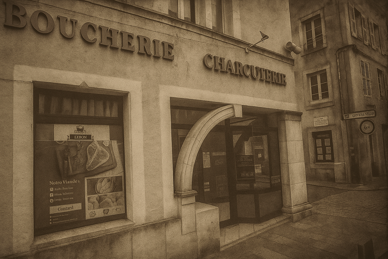 Intérieur de la Boucherie Lebon